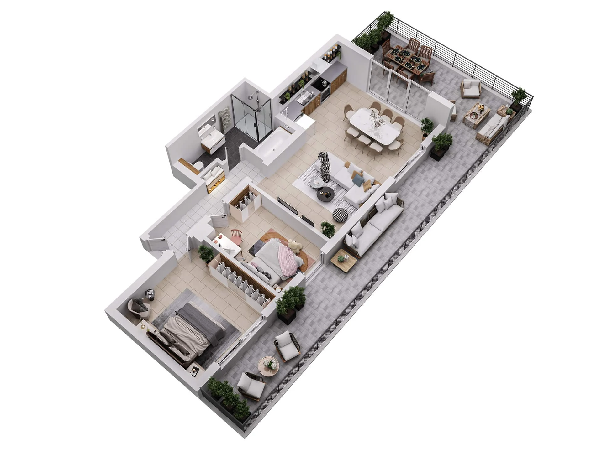 Terrassen-Apartment-Design